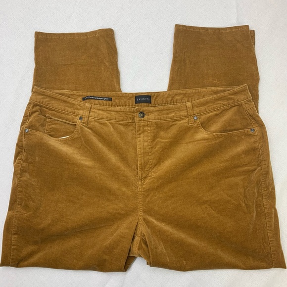 Talbots Tan Corduroy Straight Leg Pants Size 20W - Picture 2 of 10